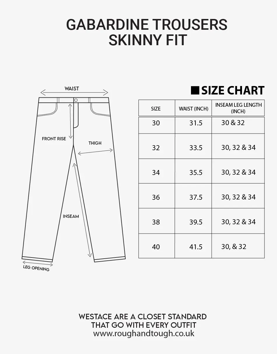 Gabardine Trousers - Skinny Fit