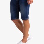 Knitted denim shorts for men