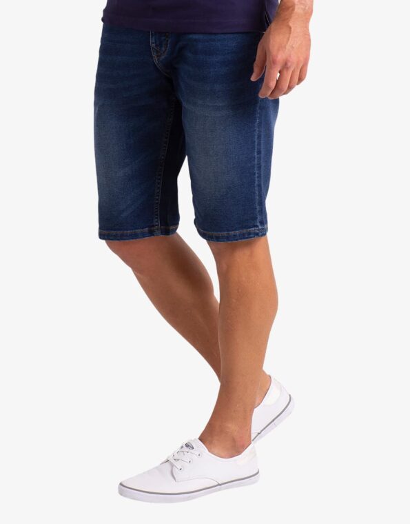 Knitted denim shorts for men