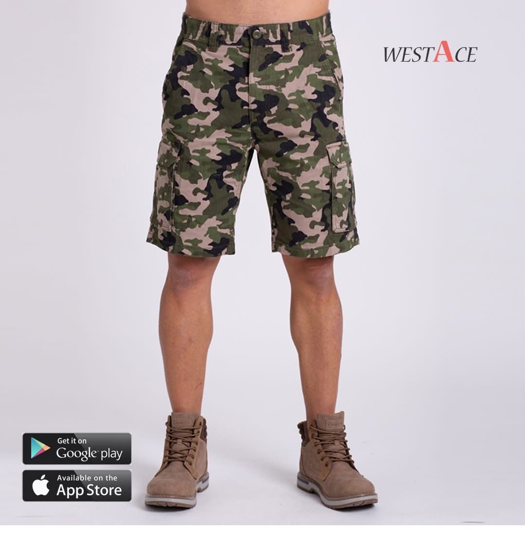 Men’s Camo Cargo Shorts- Olive