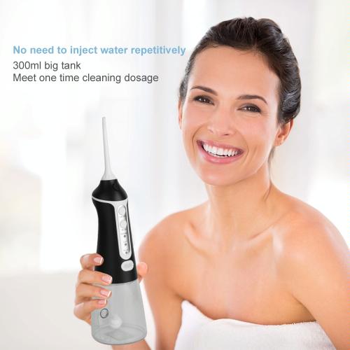 Portable Water Flosser Teeth Cleaner IPX8 Waterproof Electric Oral Irrigator, Capacity: 300ml(Black)