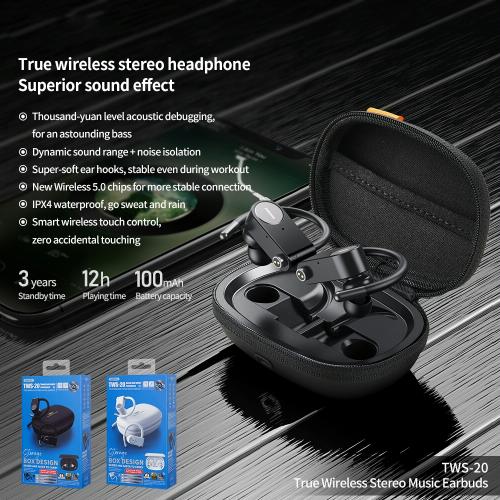 REMAX TWS 20 Bluetooth 5.0 True Wireless Sport Stereo Bluetooth