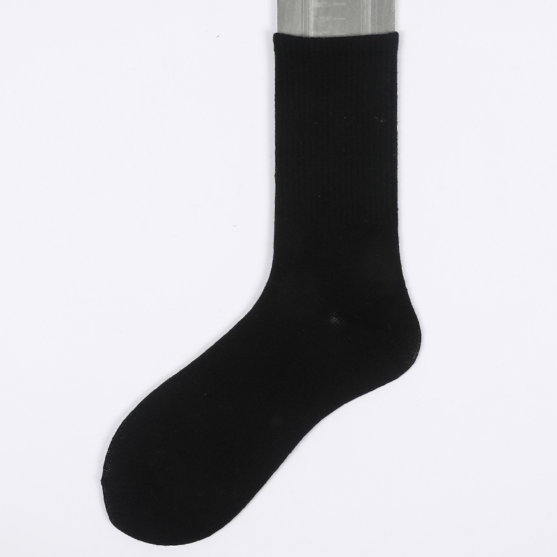  Cotton Socks Style Black and White Gray Four Seasons Sport Long pure cotton tube socks for men and women