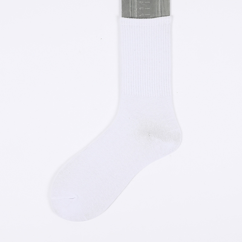  Cotton Socks Style Black and White Gray Four Seasons Sport Long pure cotton tube socks for men and women