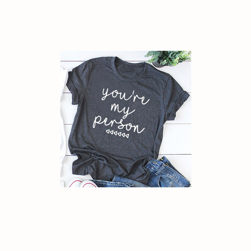  A women's T-shirt with a beautiful design made of pure cotton, with short sleeves and cute shapes, with coordinating words