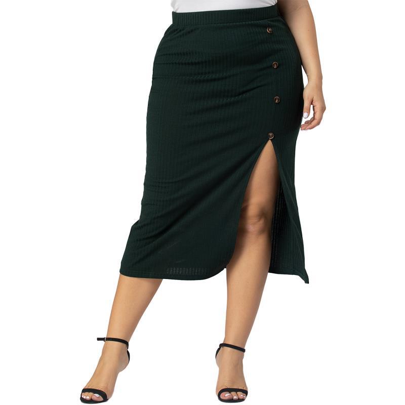An exciting skirt for autumn and winter in a large size with four buttons and a hole to increase your beauty over your beauty Hurry to order Limited quantity