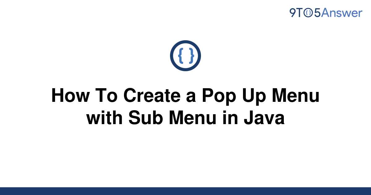 Pop Up Menu Definition