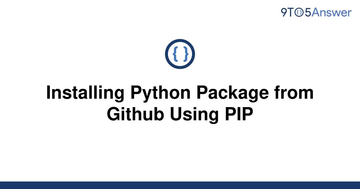 Install Package From Github Using Pip