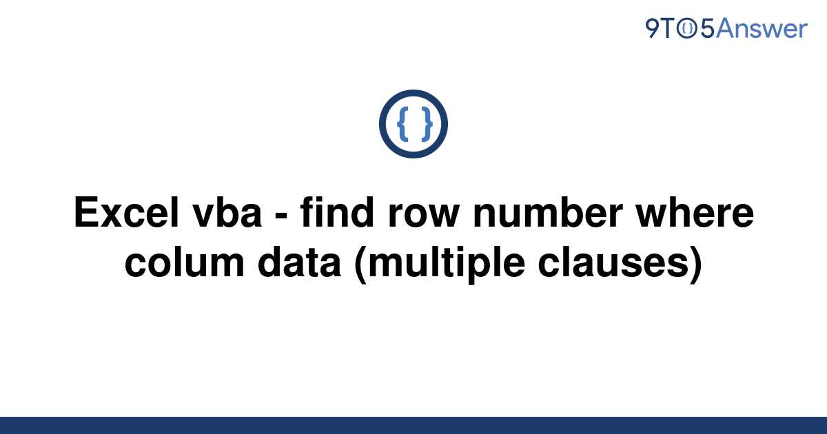 Excel Vba Find Row Number Of Value In Column