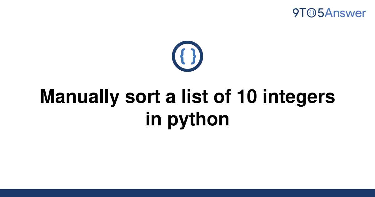 Sort List In Python Manually