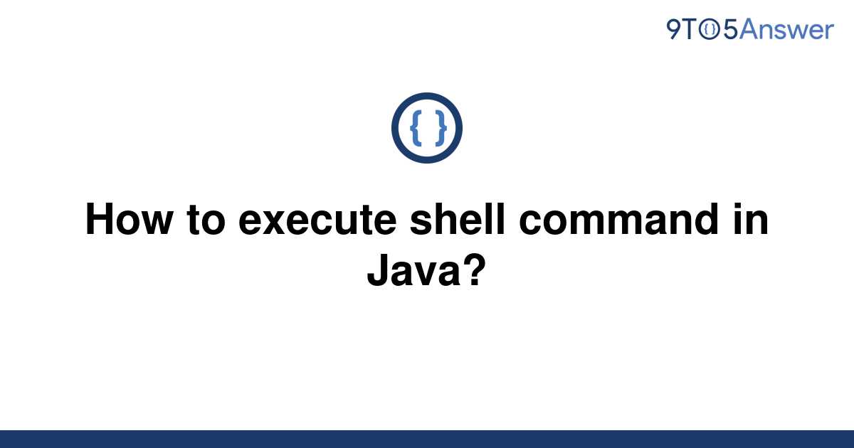 Run Shell Command In Java Program