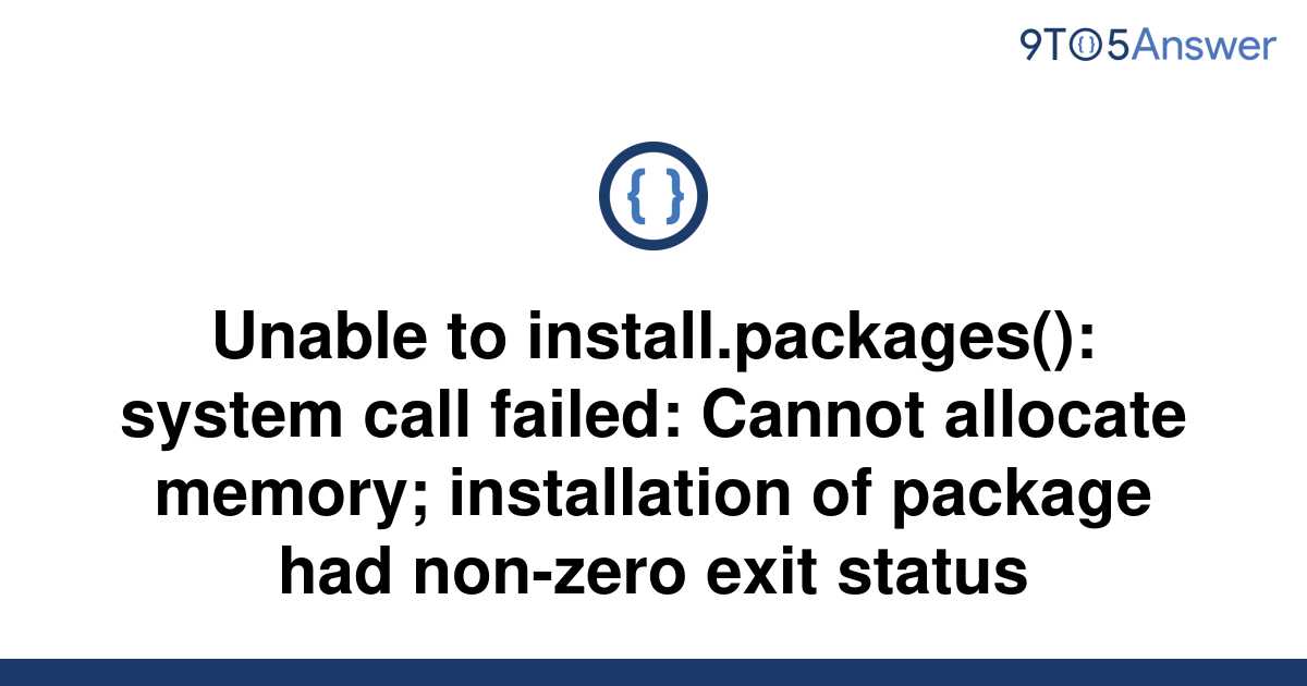 r install package non zero exit status