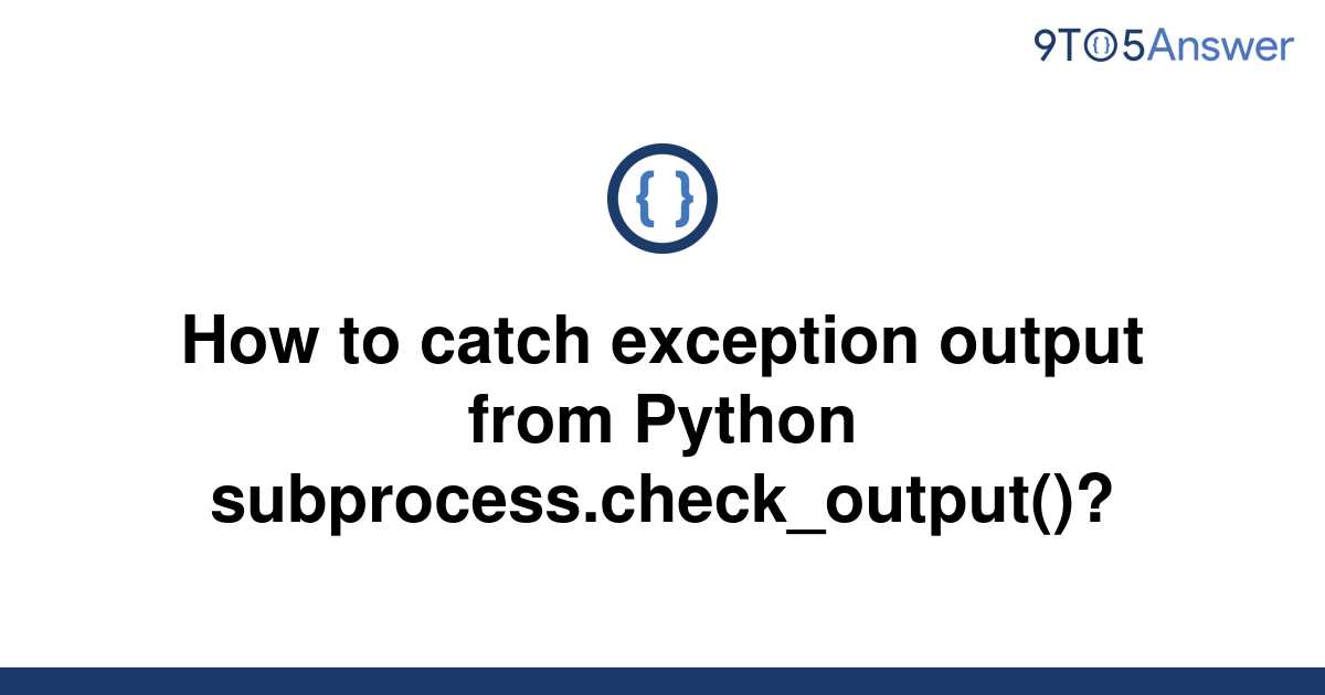 Solved How To Catch Exception Output From Python To Answer