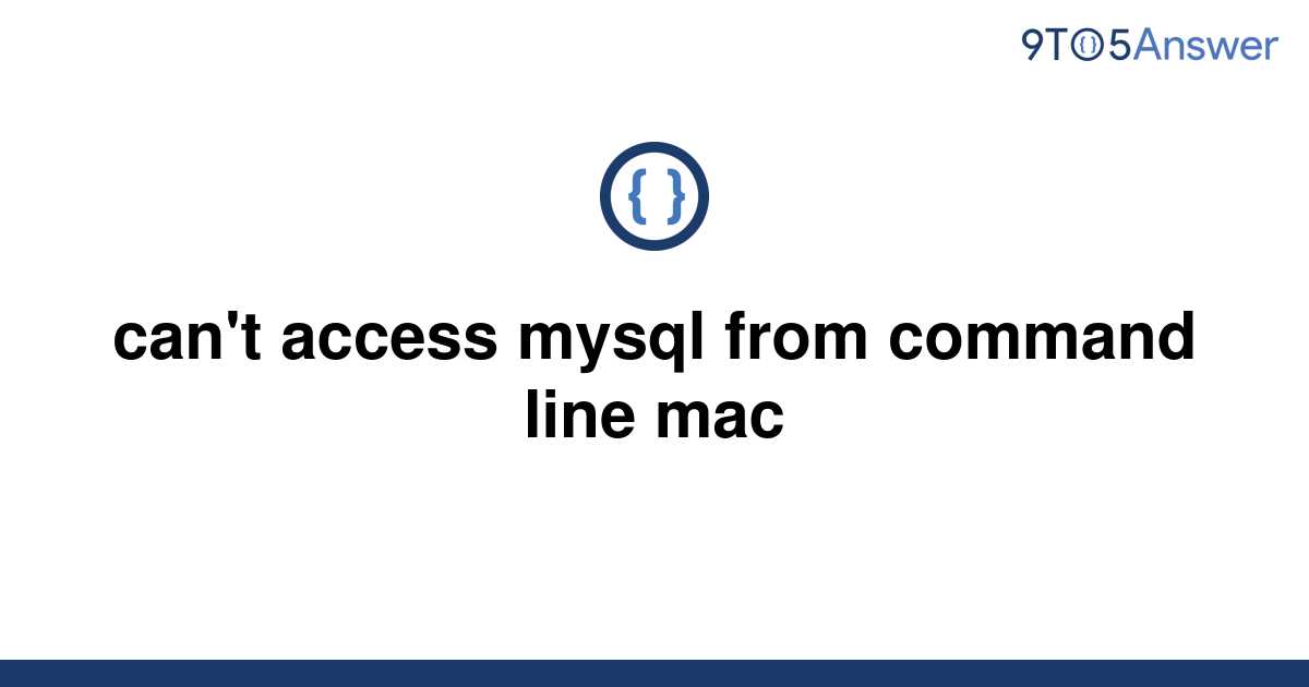 Mysql From Command Line Mac