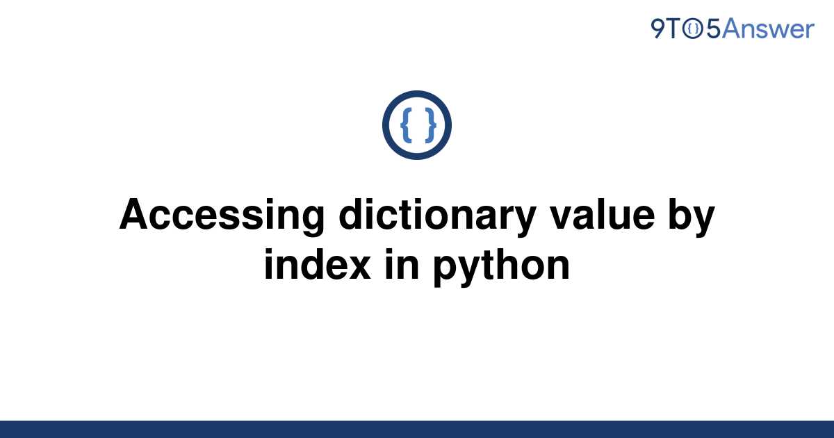 Get Dictionary Value By Index