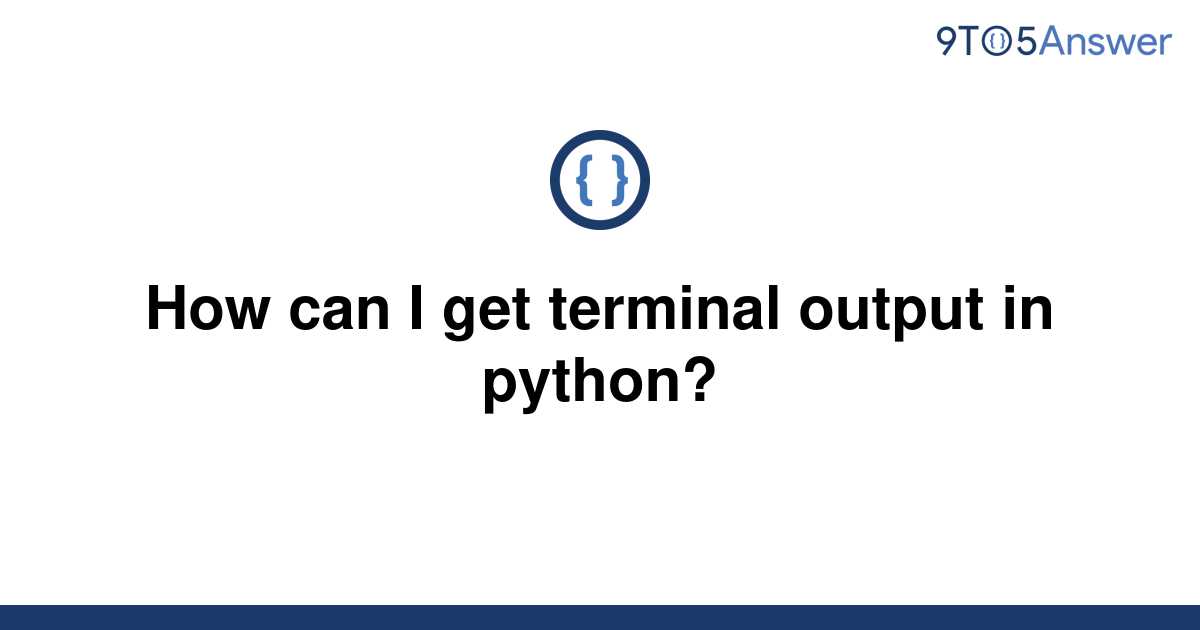 Get Terminal Output In Python