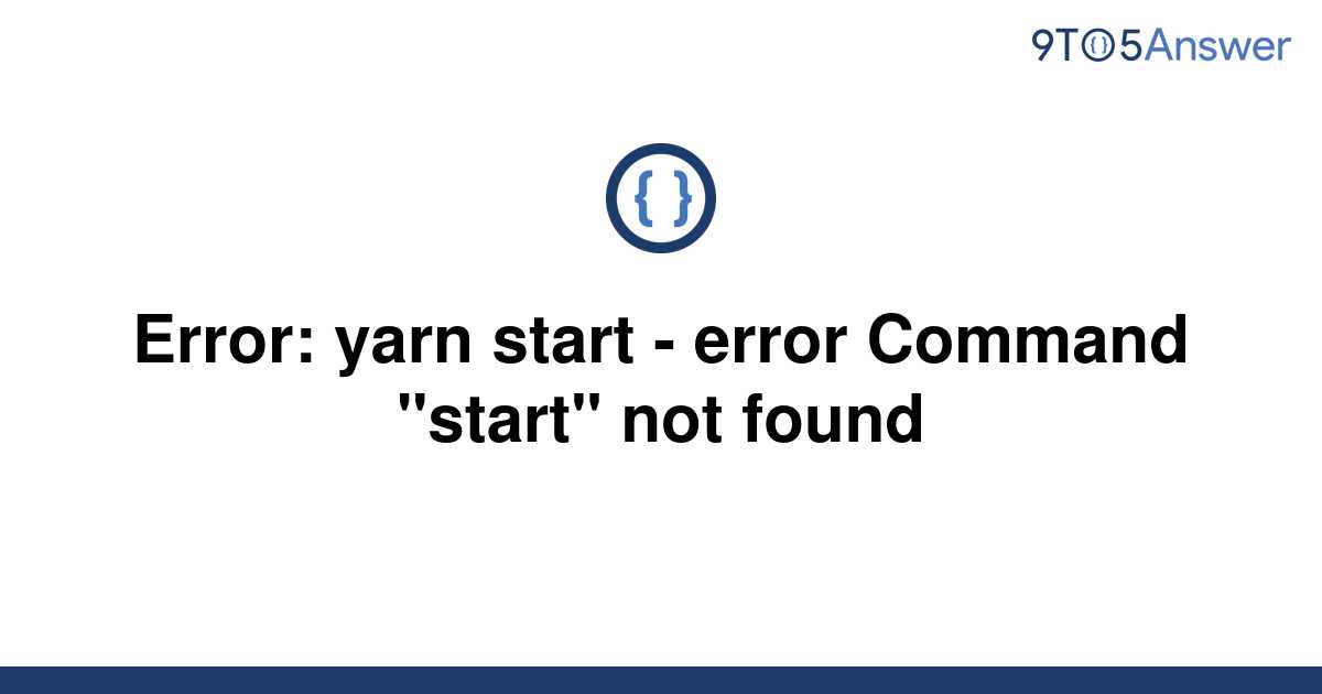 Yarn Error Command Setup Not Found