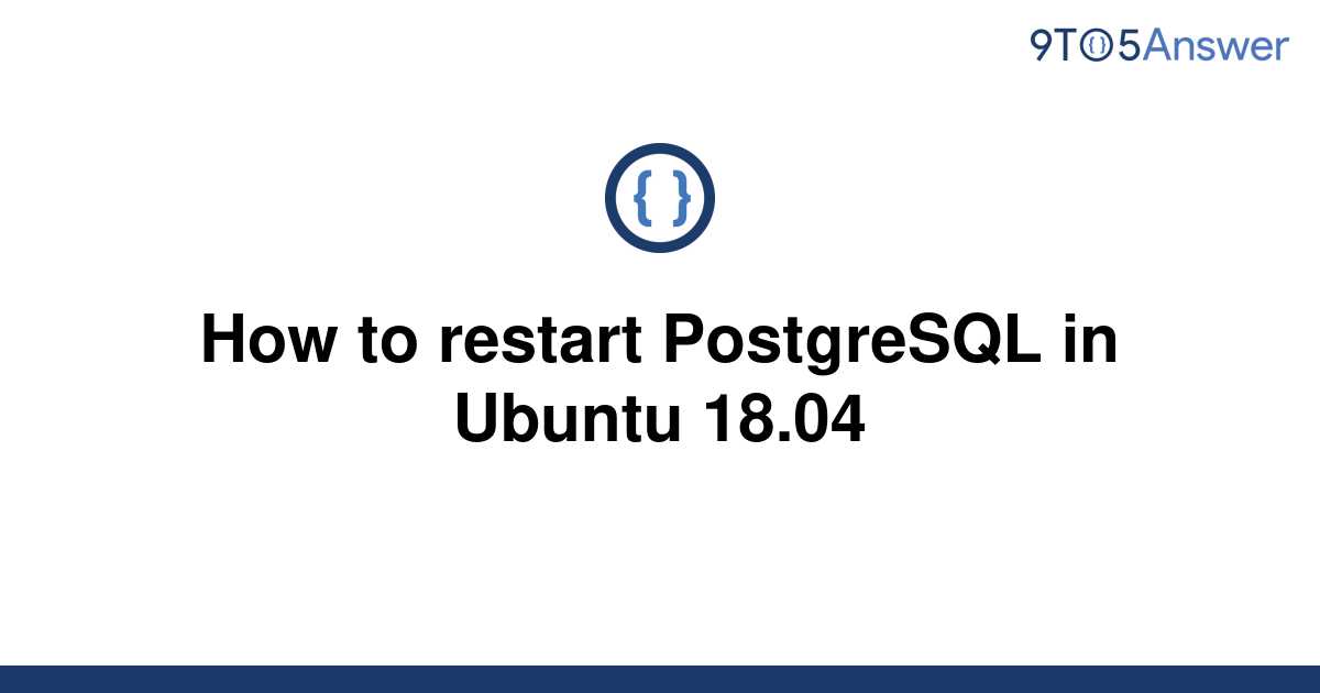 How To Restart Postgresql In Ubuntu