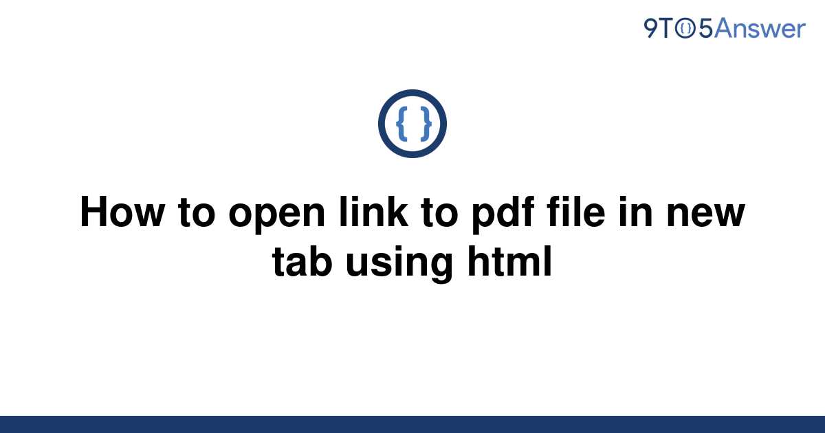 How To Open Link To Pdf File In New Tab Using Html