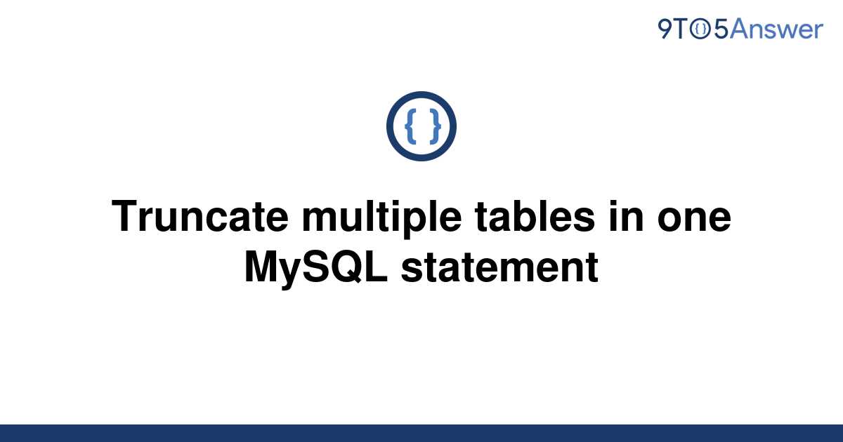 Mysql Delete From Multiple Tables In One Statement