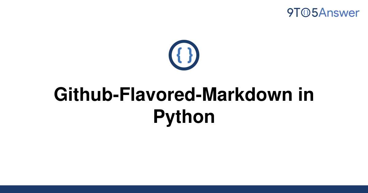 github flavored markdown