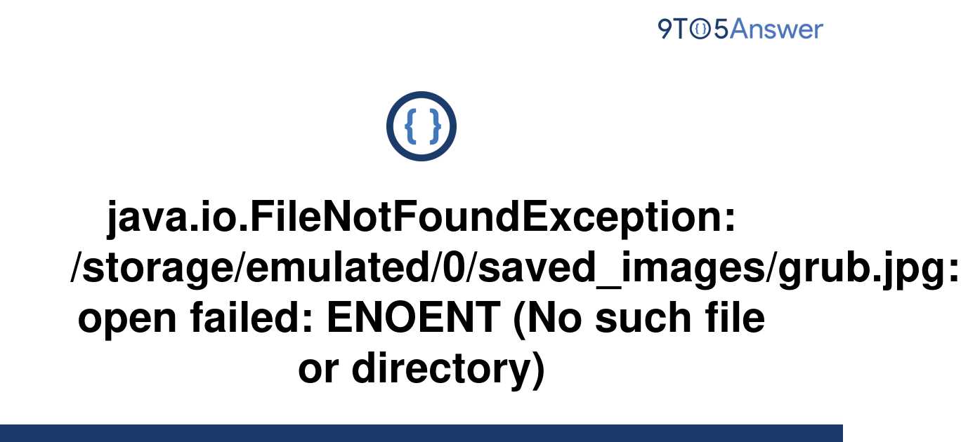 [solved] Filenotfoundexception 9to5answer