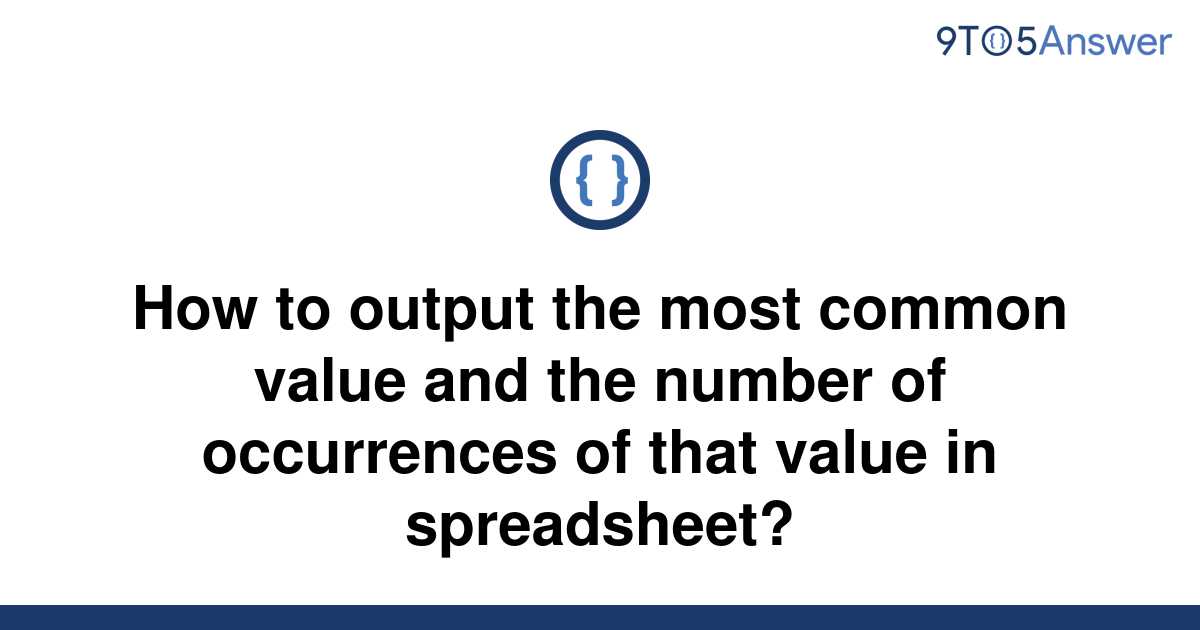 Excel Second Most Common Value