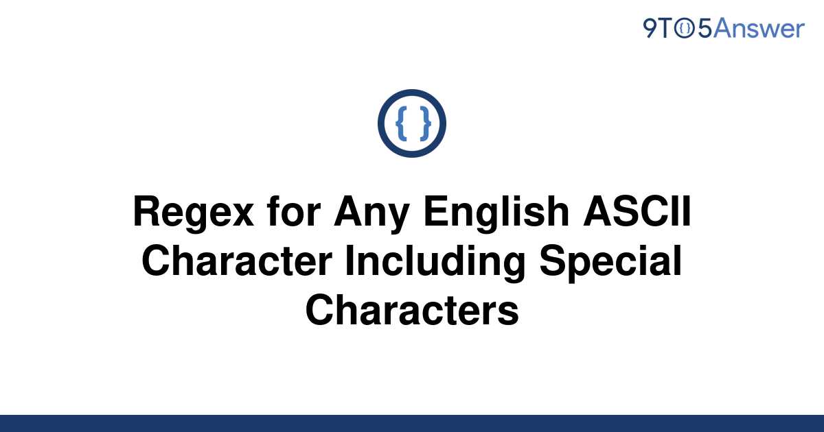 Regex For All Special Characters