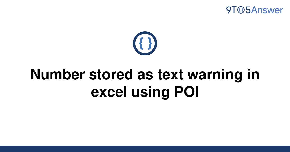 Number Stored As Text In Excel Apache Poi