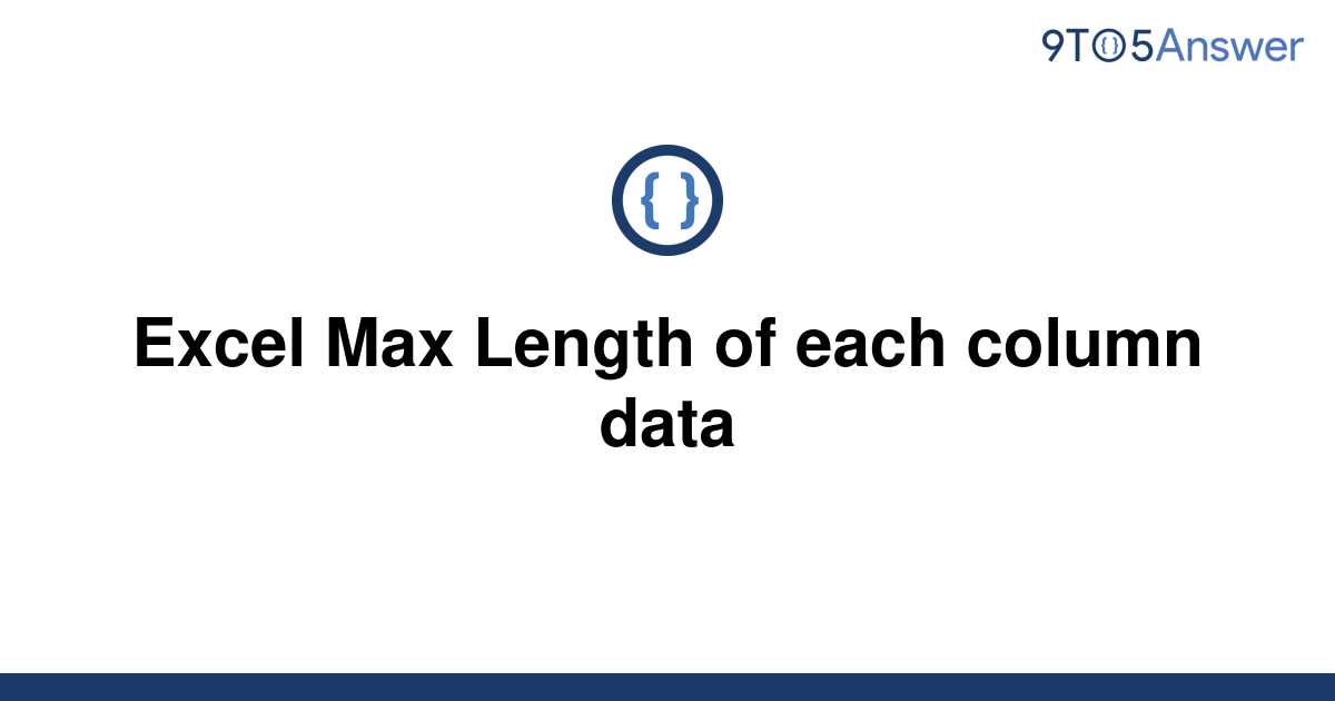 Excel Max Length Of Cell