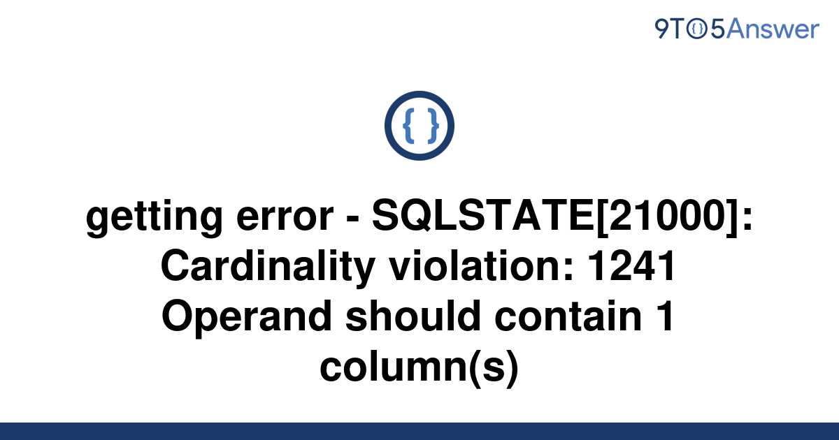 Sql Error Code 21000