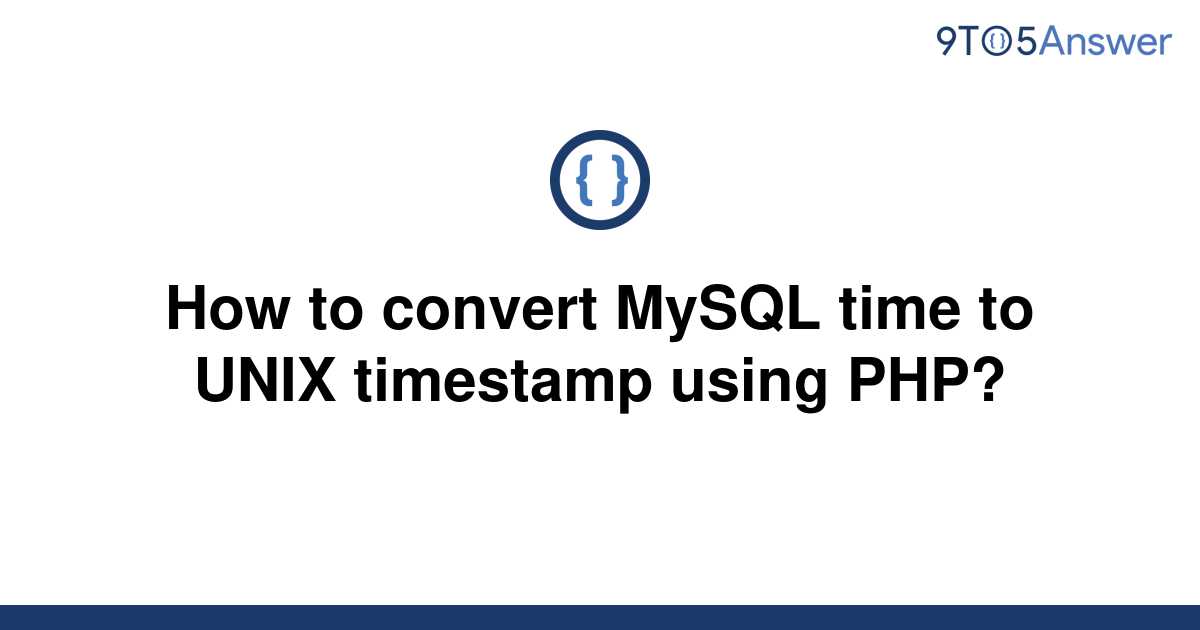 Time To Unix Timestamp