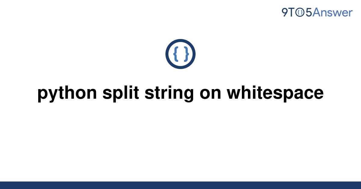 Split String On Whitespace Python