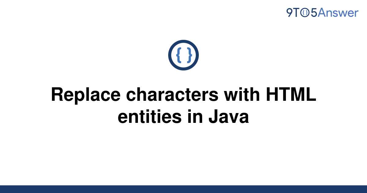 Java Replace Html Special Characters