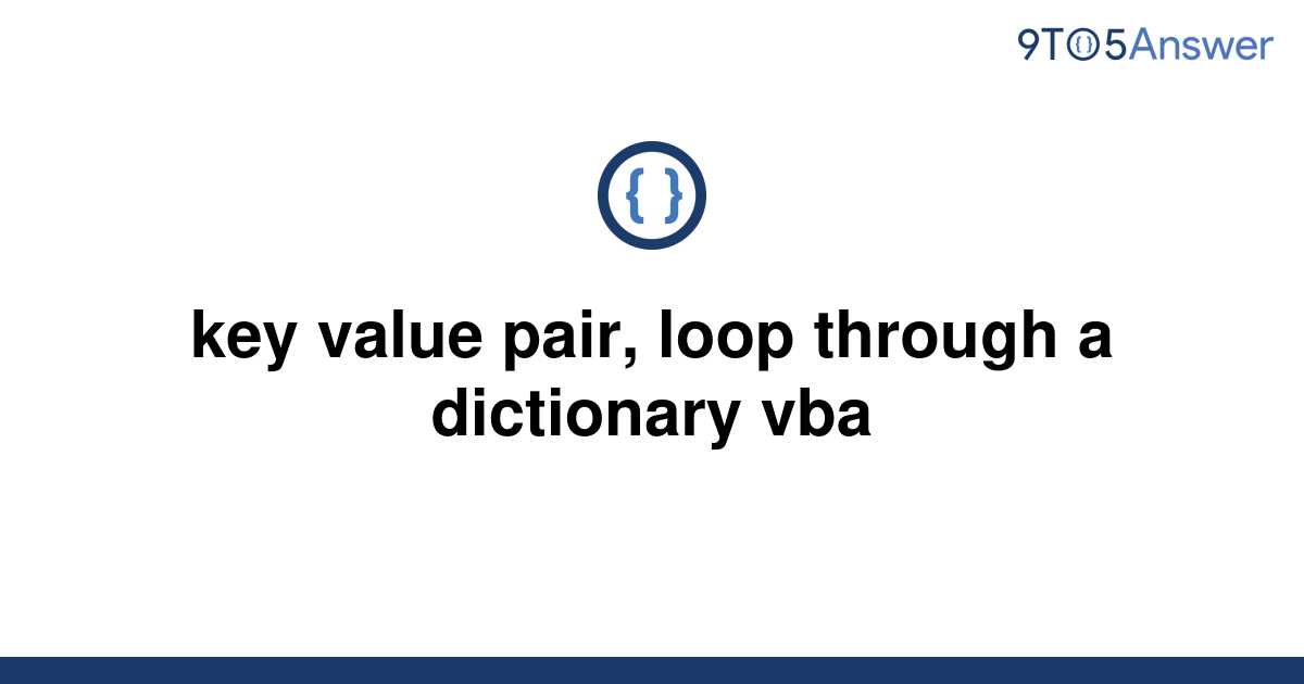 Get Dictionary Value By Key Vba