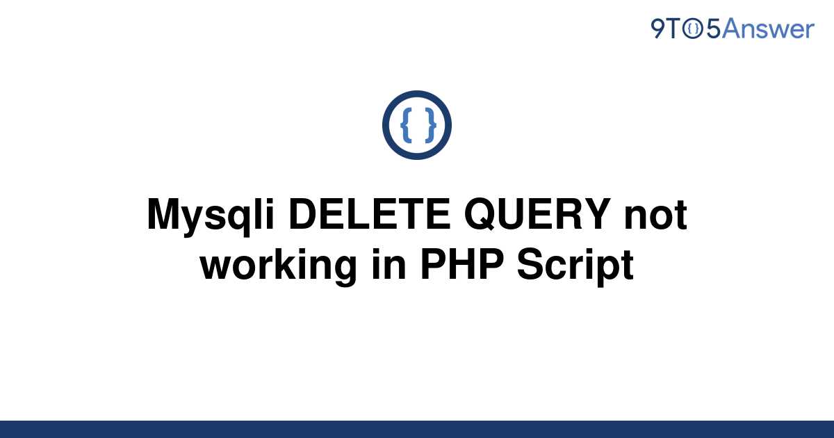 Mysqli Query Not Working