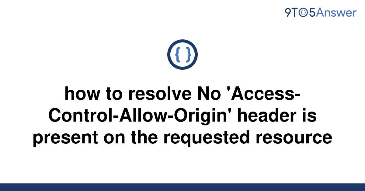 no access control allow origin header