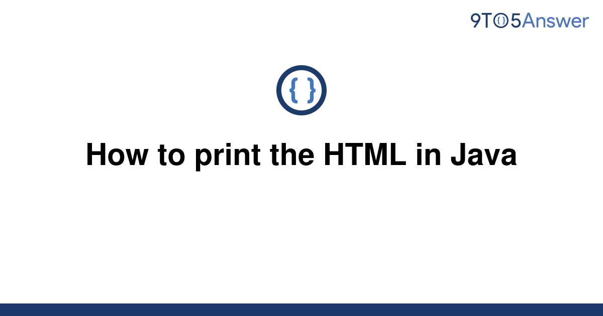 How To Print Html In Java