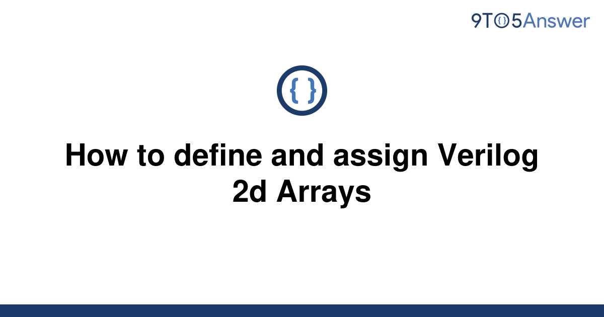 verilog 2d array assignment