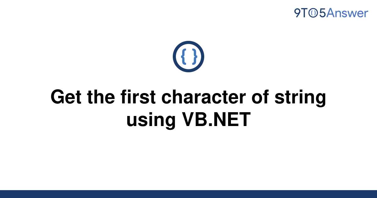 First Character Of A String Vba