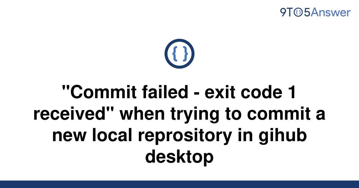 commit failed exit code 1 github desktop