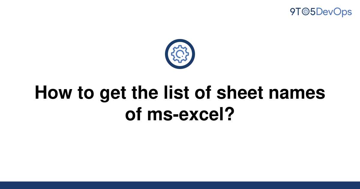 excel sheet names list