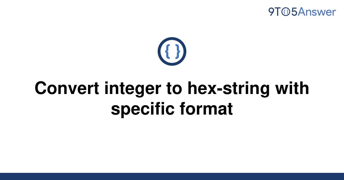 Convert Integer To Hex String Online