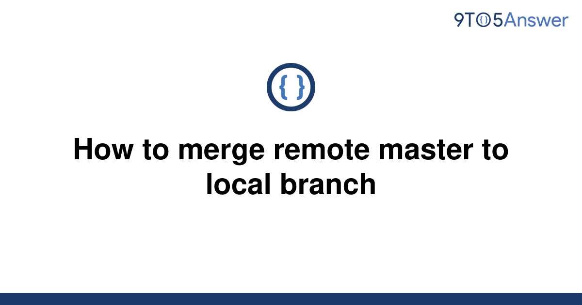 Merge Master To Local Branch