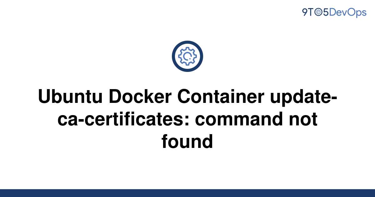 Solved Ubuntu Docker Container update ca certificates: 9to5Answer