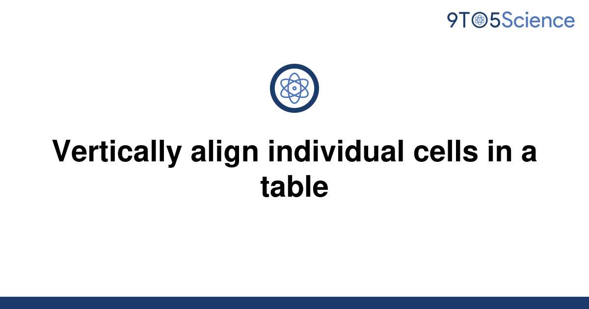 Solved Vertically Align Individual Cells In A Table 9to5science 9282