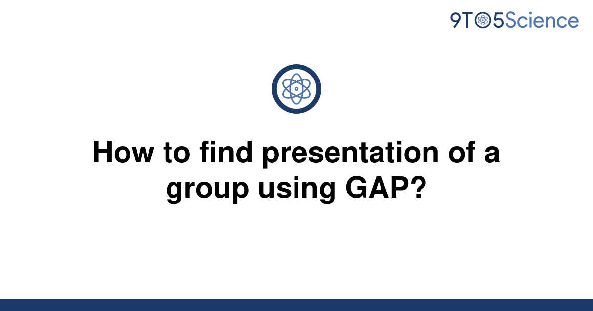 how to find presentation of a group