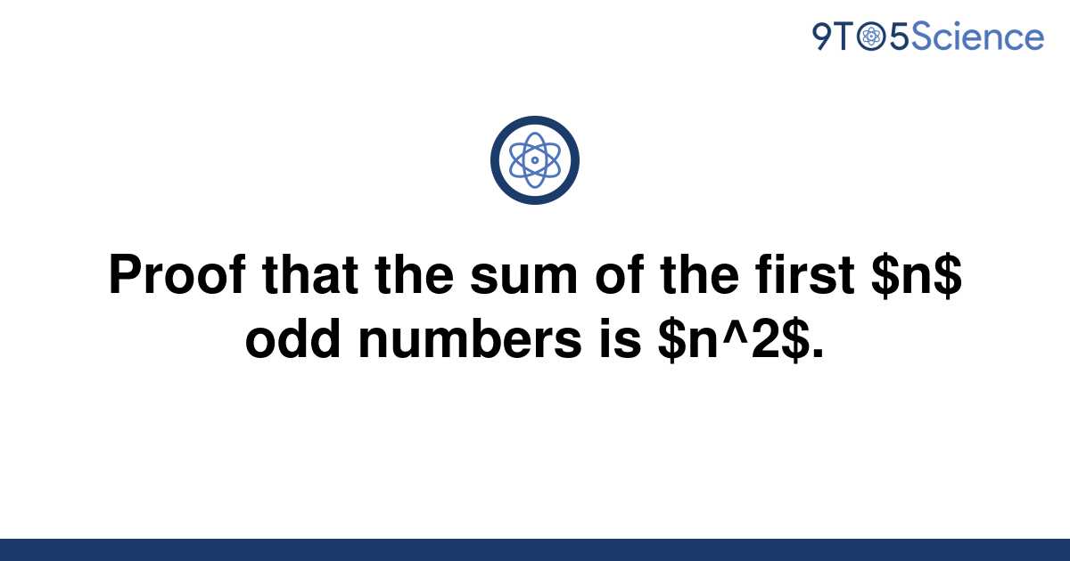 [Solved] Proof that the sum of the first $n$ odd numbers | 9to5Science