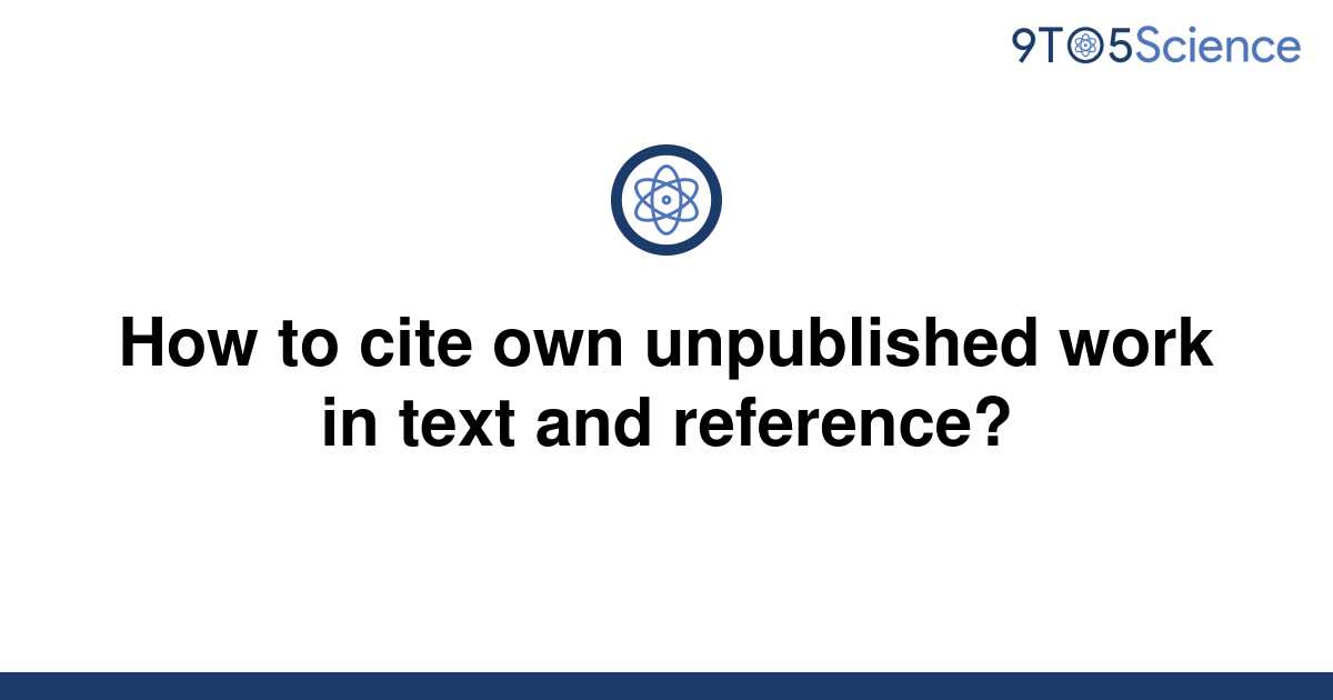 how to cite an unpublished article
