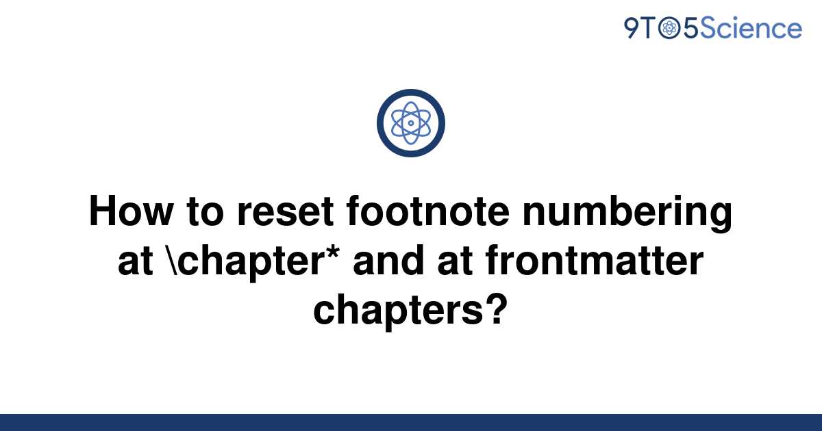 Reset Footnote Numbering